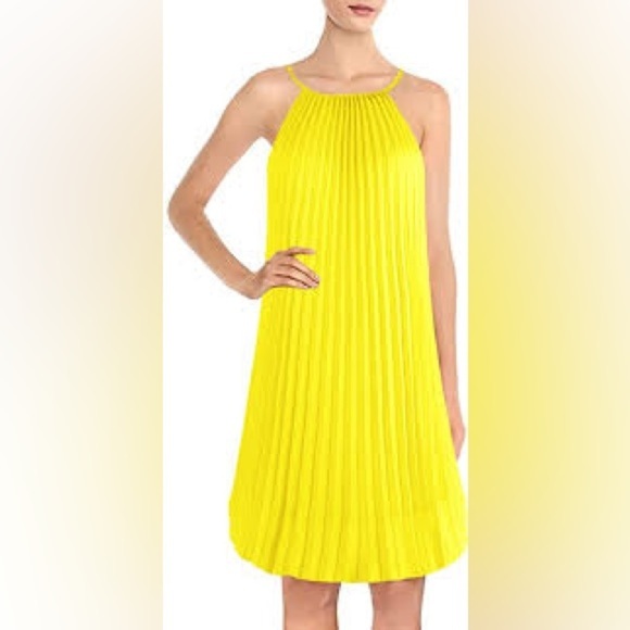 Ellames Yellow Pleated Swing Dress 2XL - Picture 1 of 4